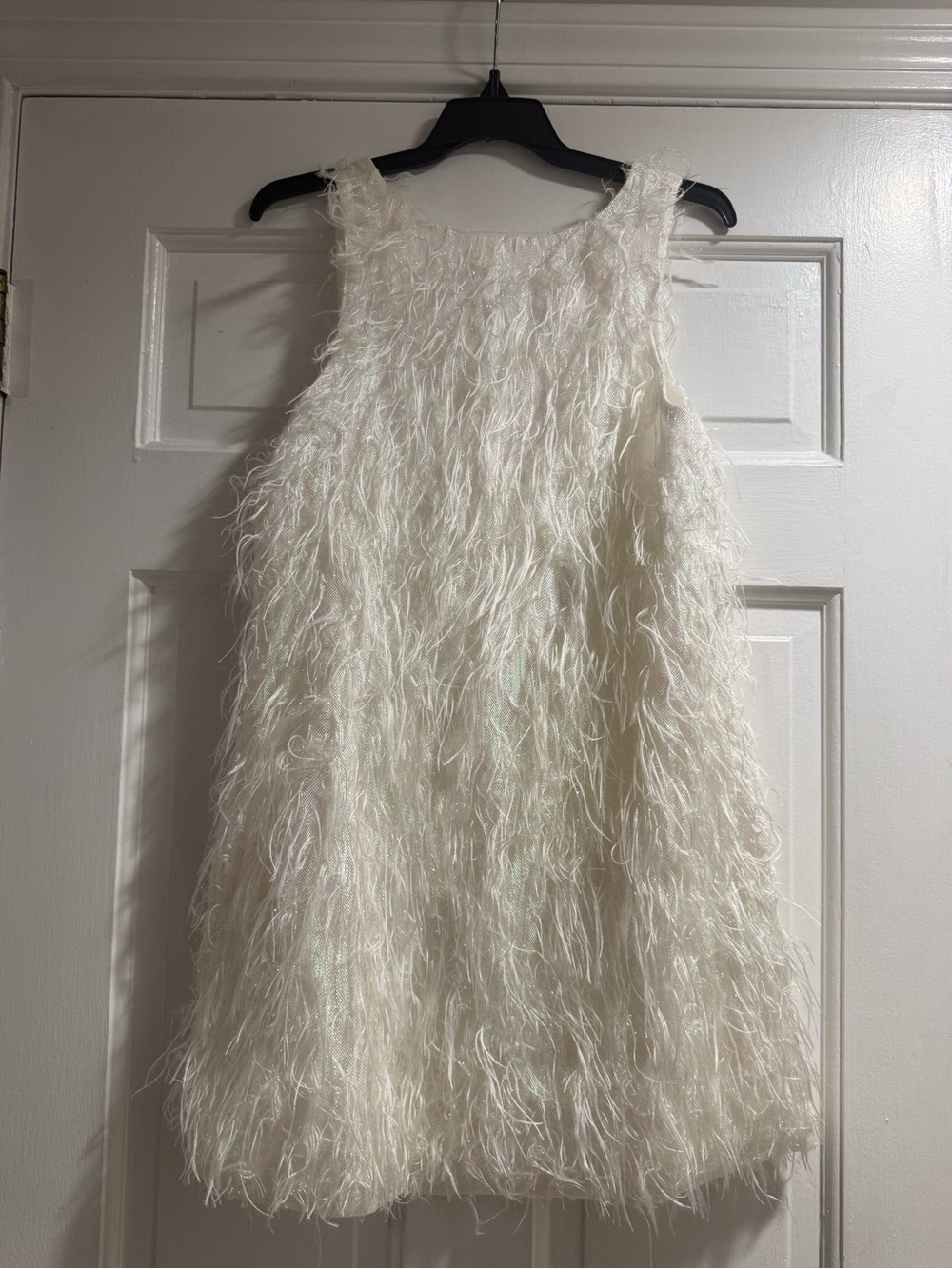 Zara Girls Cream Feather-Texture Party Dress